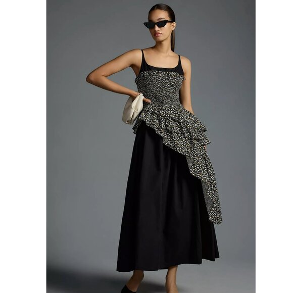 NEW $300 ALLINA LIU DIANA MAXI FLORAL CORSET LOOK DRESS M L - Picture 1 of 6